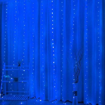 LED Curtain Lights Telcon 100 LEDs 3m x 1m for Holiday and Party Decor, Blue