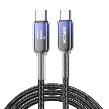 Joyroom S-A42 Crystal-Clear Series 60W USB-C to USB-C Cable 1.2m, Black
