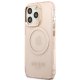 Guess Gold Outline Translucent MagSafe dėklas iPhone 13 Pro Max, rožinis