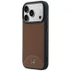 Mercedes Leather Wood Effect Curve MagSafe dėklas iPhone 17 Pro Max, rudas