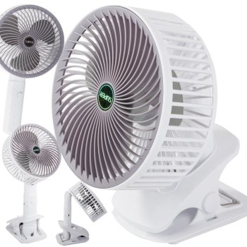 Wireless Foldable Desk Fan with Clip, White