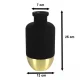 Bakalu Glass and Metal Flower Vase, 25 cm, Black & Gold