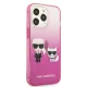 Karl Lagerfeld Gradient Ikonik Karl&Choupette dėklas iPhone 13 Pro / 13 rožinis