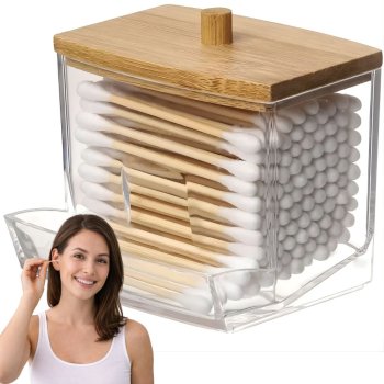 Kosmetikos organizatorius ir dėžutė ausų krapštukams