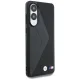 BMW dėklas Samsung Galaxy S25 Edge telefonui Leather Oversized Stripes MagSafe, juodas