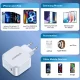 „Choetech“ 45W GaN USB-C įkroviklis su PD, QC 3.0 ir PPS, baltas