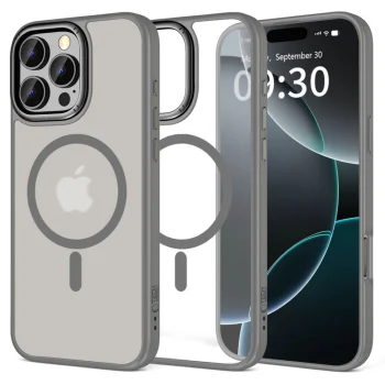 Tech-Protect dėklas iPhone 16 Pro Max „MagEdge MagSafe“, titano sp.