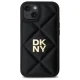 Telefono dėklas DKNY Quilted Stack Logo skirtas iPhone 14, juodas