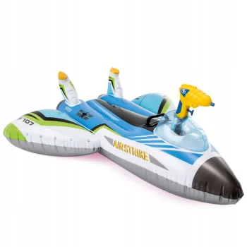Inflatable Airplane Ride-On with Water Gun INTEX 57536, Blue