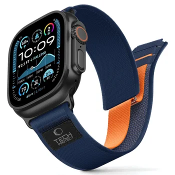 Tech-Protect Nylon Elite Watch Strap for Apple Watch 44 / 45 / 46 / 49 mm, Navy Blue