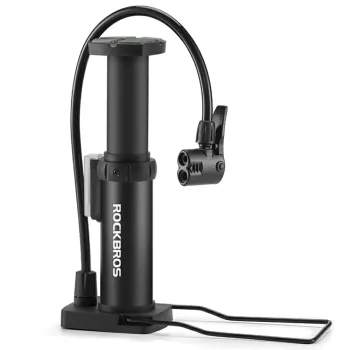 Kojinė dviračio pompa Rockbros 4522L su AV/FV antgaliu, 100 PSI, juoda