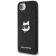 Karl Lagerfeld Monogram Choupette Head Pin iPhone 16e dėklas, juodas