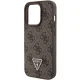 Guess Leather 4G Triangle Strass dėklas iPhone 15 Pro telefonui, rudas