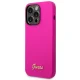 Guess Silicone Vintage Gold Logo dėklas iPhone 14 Pro Max, fuksijų spalvos