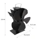 Kaminer 5-Blade Heat Powered Stove Fan 26206 for Fireplaces, Black