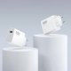 Tinklo įkroviklis Xiaomi HyperCharge Combo 90W 6.1A USB-A su USB-C laidu - Baltas