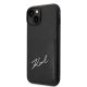 Karl Lagerfeld Signature Logo Cardslot dėklas iPhone 14 / 15 Plus, juodas