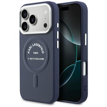 Karl Lagerfeld Karl RSG Logo MagSafe dėklas iPhone 17 Pro Max, mėlynas