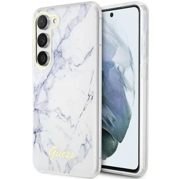 Guess Samsung Galaxy S23 dėklas GUHCS23SPCUMAH, baltas marmuras