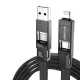 BlitzWolf BW-HDC7 4-in-1 USB, USB-C ir Lightning laidas 240W 1.2m, juodas