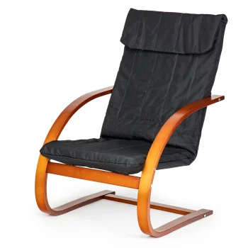 Modernhome suomiško stiliaus supamasis krėslas, juodas / riešuto spalvos