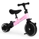 ECOTOYS 2-in-1 triratukas ir balansinis dviratukas su rankena, rožinis