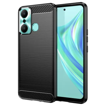 Dėklas telefonui Infinix Hot 20 Play, Carbon Case serija, juodas