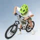 Rockbros TT-32004 Shark vaikiškas šalmas su nuimama smakro apsauga M (54-58) žalias