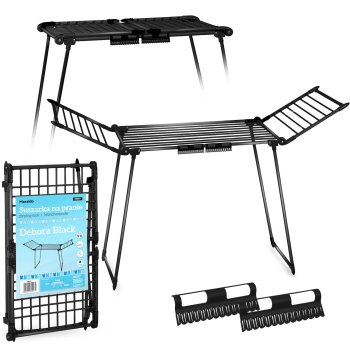 Massido Debora Slim Folding Clothes Airer, 19 m, Black