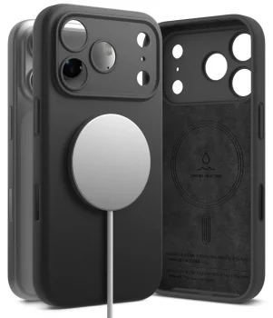 Dėklas Ringke Silicone MagSafe telefonui iPhone 18 Pro, juodas