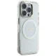 Guess dėklas iPhone 16 Pro Max telefonui IML Metal Colored Circle MagSafe, baltas