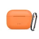 Ausinių dėklas Tech-Protect Silicone Hook skirtas AirPods Pro su karabinu, oranžinis