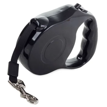 Retractable Dog Leash, 5m, up to 15kg, Black