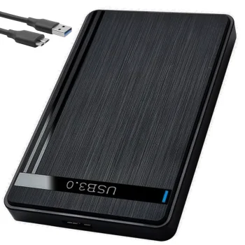 Išorinis 2.5'' HDD SSD SATA disko dėklas į USB 3.0, juodas