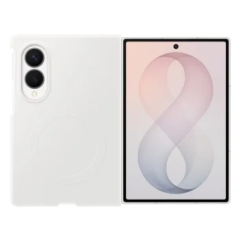 Samsung Silicone Magnet dėklas Galaxy Z Fold 8 su MagSafe ir 2 plėvelėmis, baltas