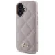 Guess dėklas iPhone 16 telefonui Quilted Metal Logo, rožinis