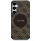 Guess 4G Round Patch Classic Logo MagSafe dėklas Samsung Galaxy S25 Plus, rudas