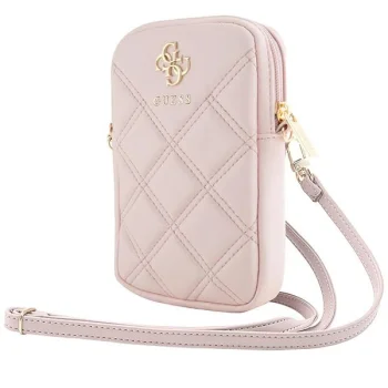 Telefono krepšelis Guess Zip Quilted 4G, rožinis