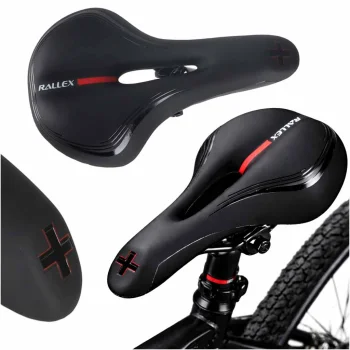 Rallex Sports Bicycle Saddle with Elastic Foam, Black