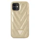 Guess iPhone 12 mini dėklas V-Quilted, auksinis