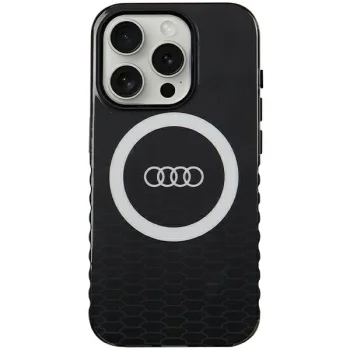 Audi IML Big Logo MagSafe dėklas telefonui iPhone 15 Pro 6.1", juodas