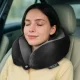 4FIZJO Memory Foam Travel Neck Pillow Horseshoe, Black