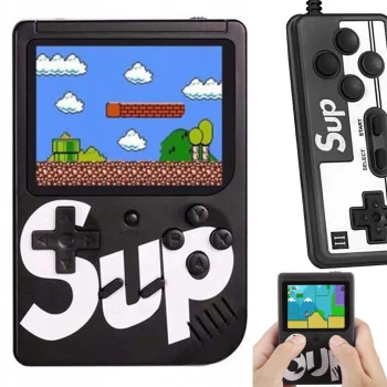 Nešiojama mini retro žaidimų konsolė, 400 žaidimų, 3.0" LCD, su TV laidu ir pulteliu, juoda
