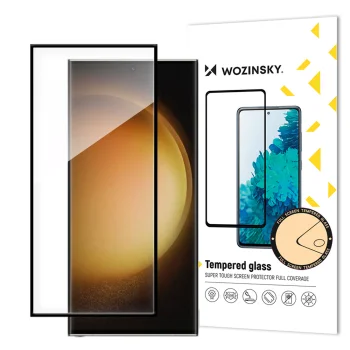 Apsauginis stiklas Wozinsky, Samsung Galaxy S24 Ultra, juodu rėmeliu