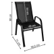 Gardlov 25415 sodo kėdžių rinkinys, 4 vnt., juodas