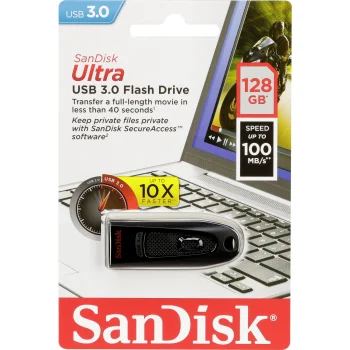 USB atmintinė SanDisk Ultra SDCZ48-128G-U46, 64 GB, USB 3.0, juoda