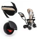ECOTOYS 4-in-1 Toddler Tricycle with Rotating Seat and Push Handle, Beige