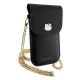Hello Kitty Leather Metal Logo Chain rankinė išmaniajam telefonui, juoda