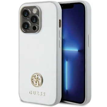 Dėklas Guess Strass Metal Logo skirtas iPhone 15 Pro, sidabrinis