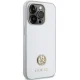 Guess dėklas iPhone 15 Pro telefonui 4G Strass Metal Logo, sidabrinis